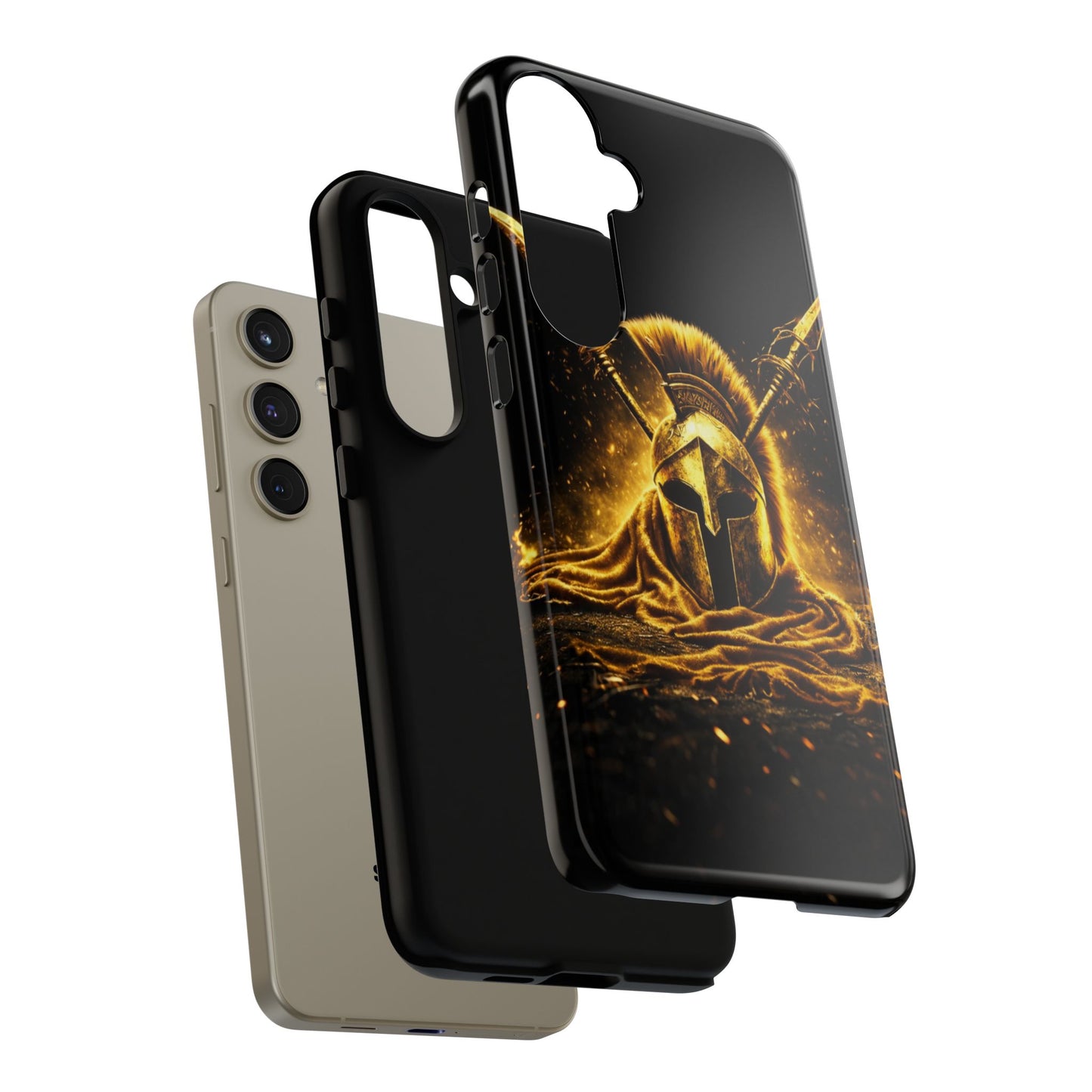 Spartan Helmet Gold Phone Case - Tough Warrior Armor Phone Cover