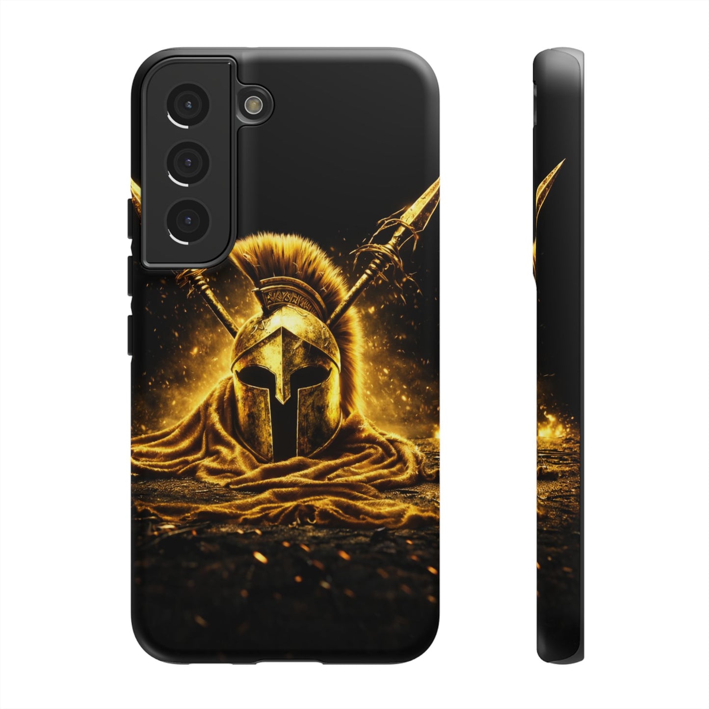 Spartan Helmet Gold Phone Case - Tough Warrior Armor Phone Cover