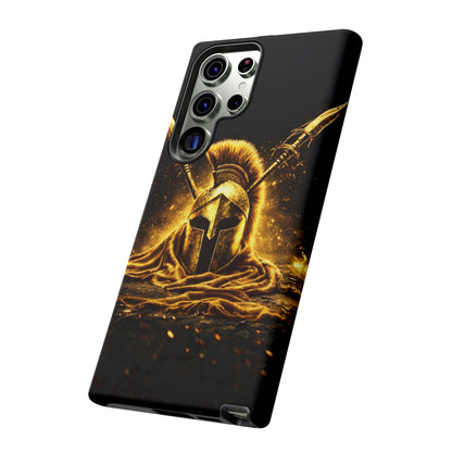 Spartan Helmet Gold Phone Case - Tough Warrior Armor Phone Cover
