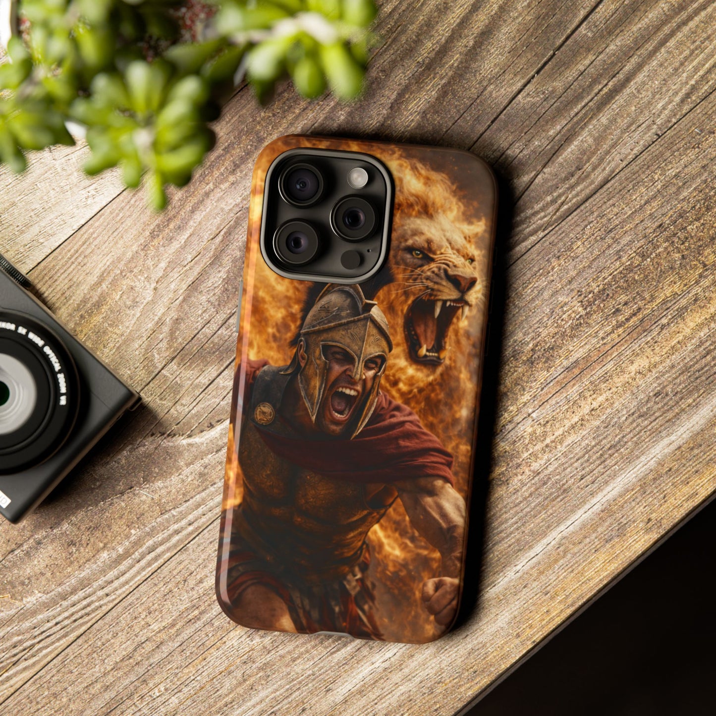 Spartan Lion Phone Case – Fierce Warrior Armor iPhone Case