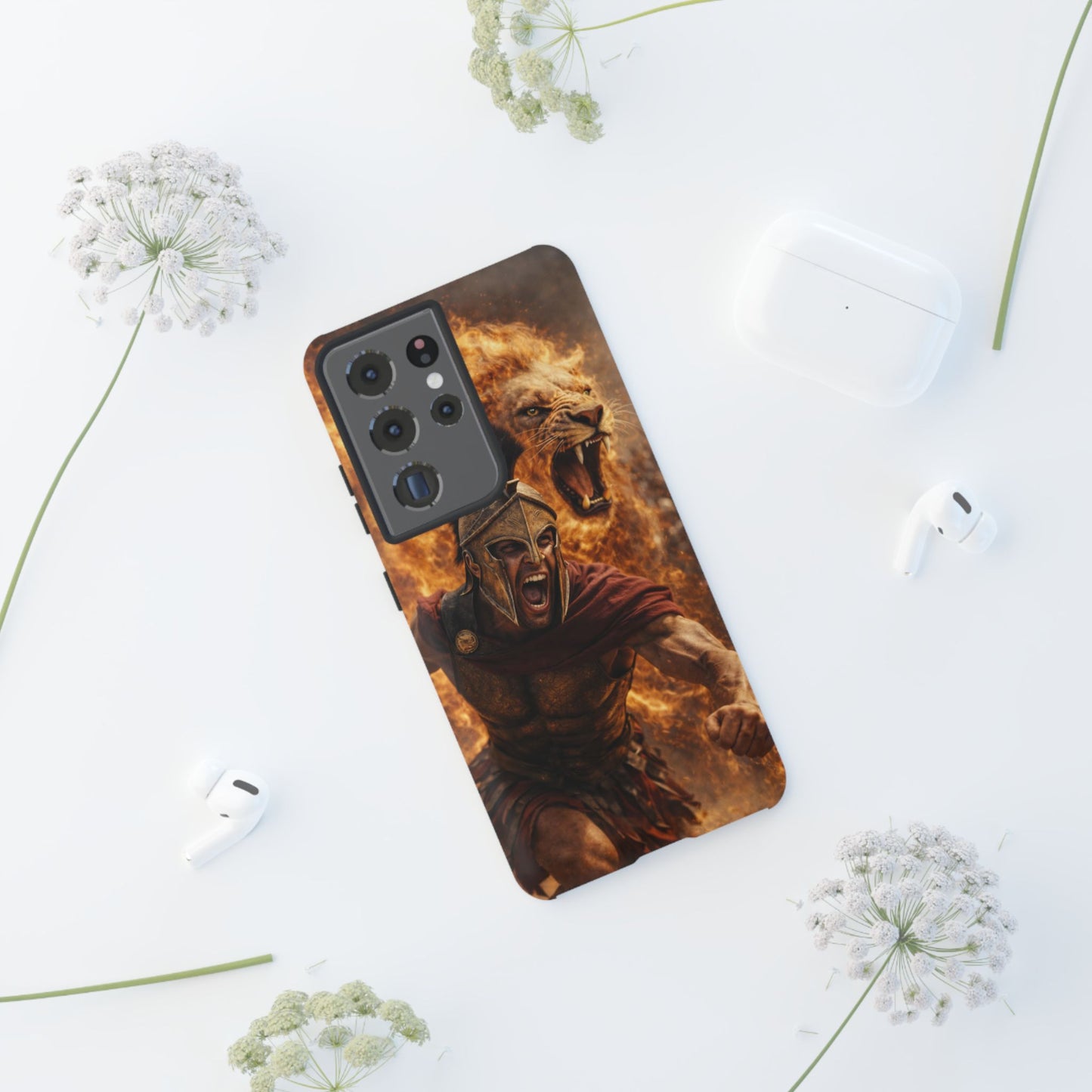 Spartan Lion Phone Case – Fierce Warrior Armor iPhone Case