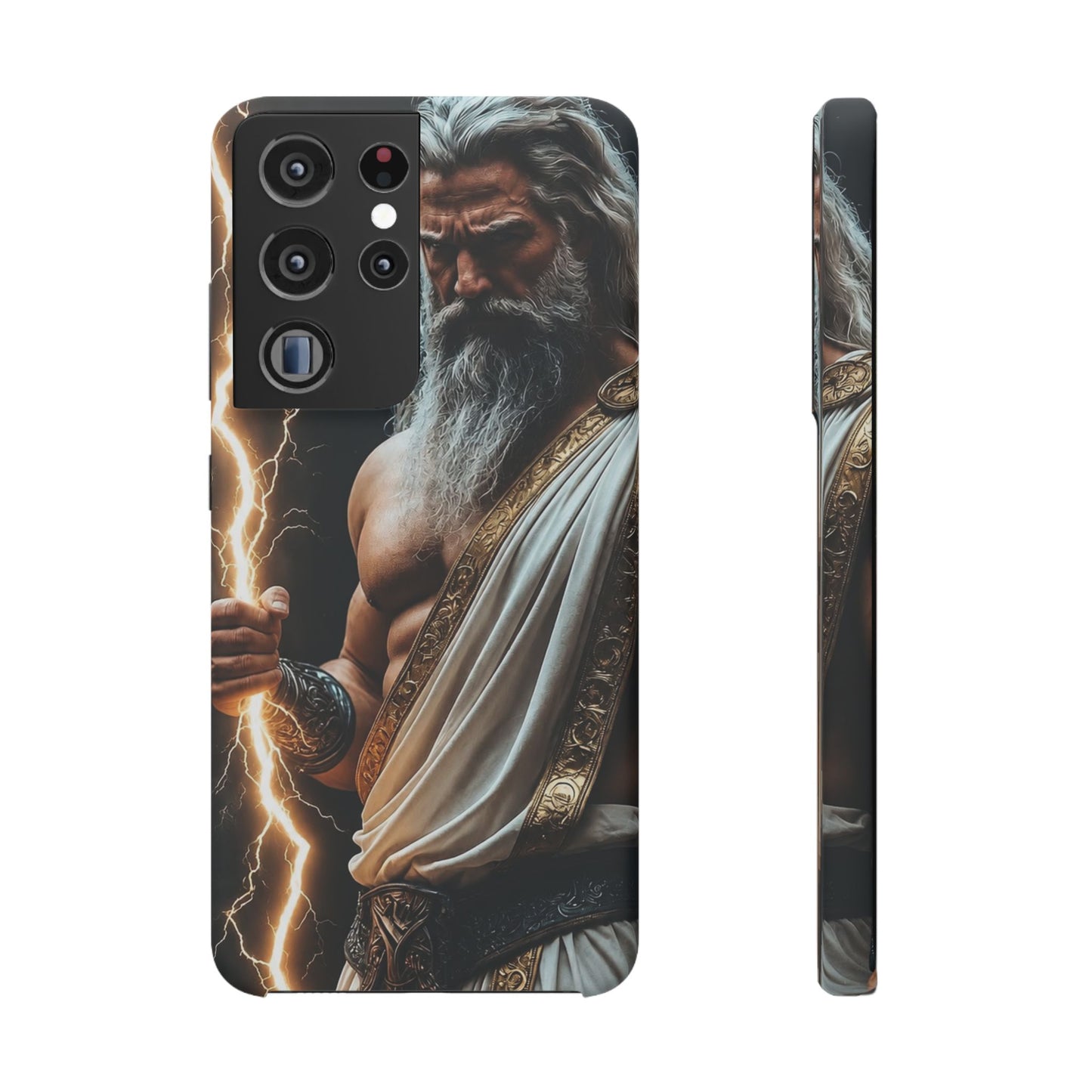 Zeus Lightning Phone Case — Mythic God Portrait Snap Case