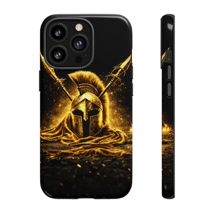 Spartan Helmet Gold Phone Case - Tough Warrior Armor Phone Cover