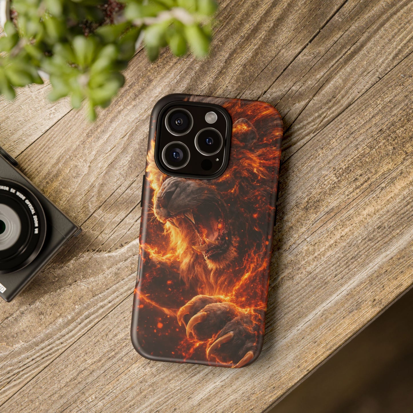 Fire Lion Phone Case — Fierce Flaming Lion Armor for Smartphones