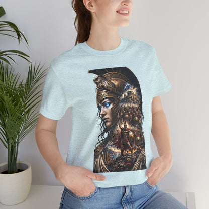 Spartan Warrior Graphic Tee — Mythic Helmet Portrait T‑Shirt