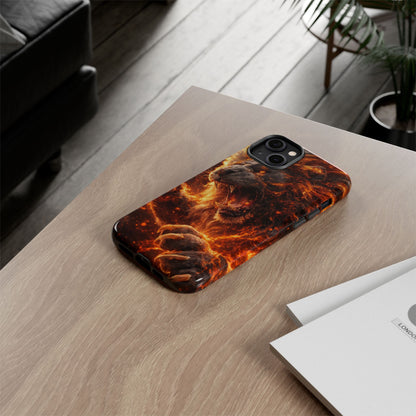 Fire Lion Phone Case — Fierce Flaming Lion Armor for Smartphones