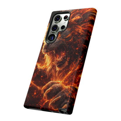 Fire Lion Phone Case — Fierce Flaming Lion Armor for Smartphones