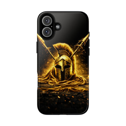 Spartan Helmet Gold Phone Case - Tough Warrior Armor Phone Cover