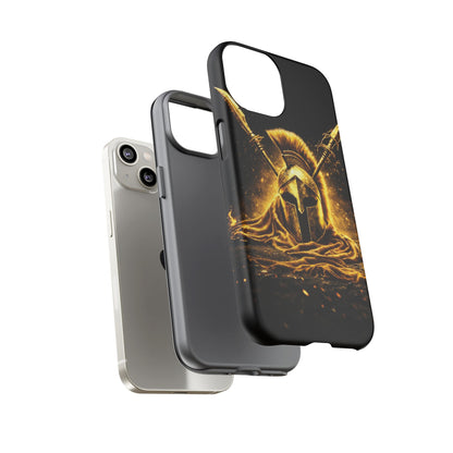 Spartan Helmet Gold Phone Case - Tough Warrior Armor Phone Cover