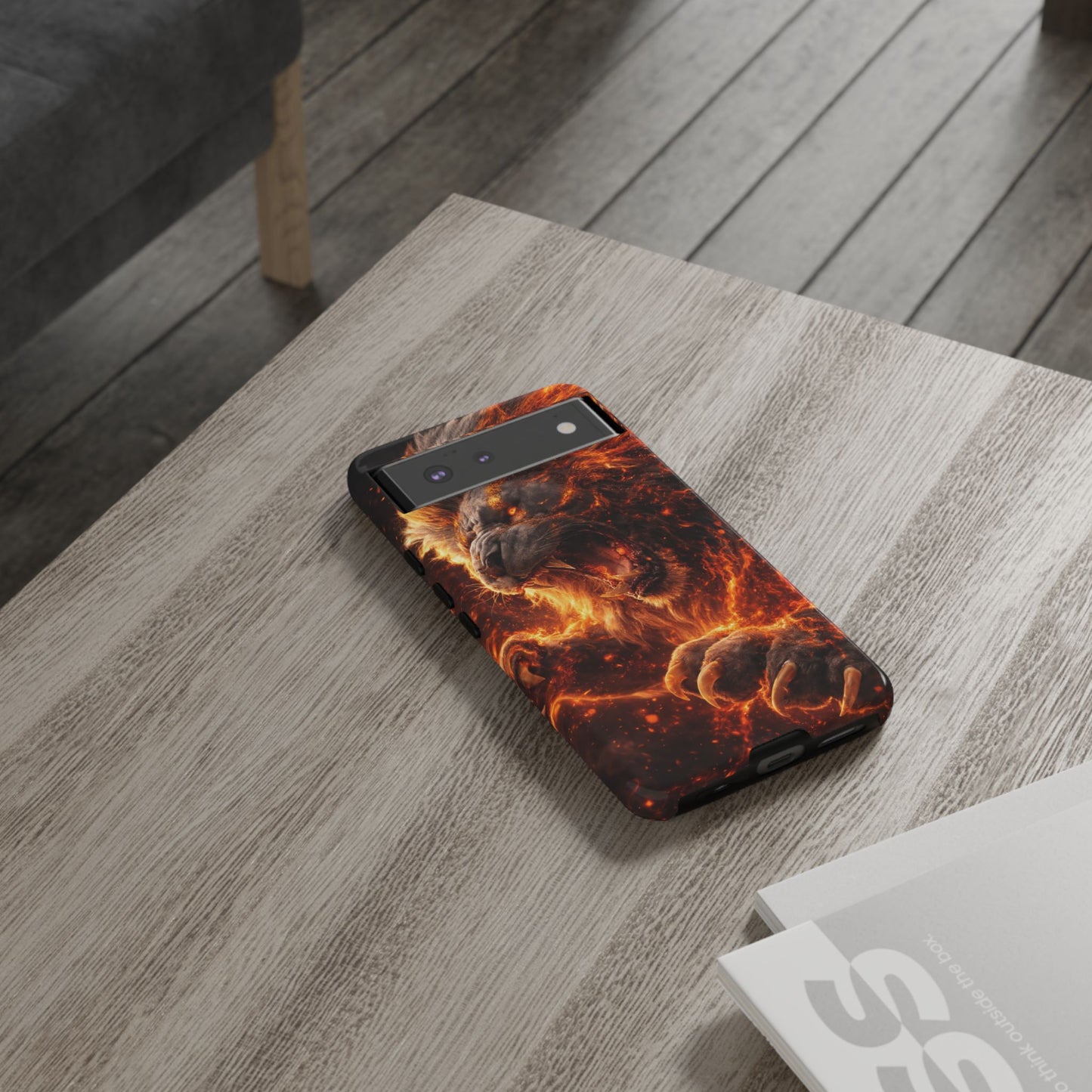 Fire Lion Phone Case — Fierce Flaming Lion Armor for Smartphones