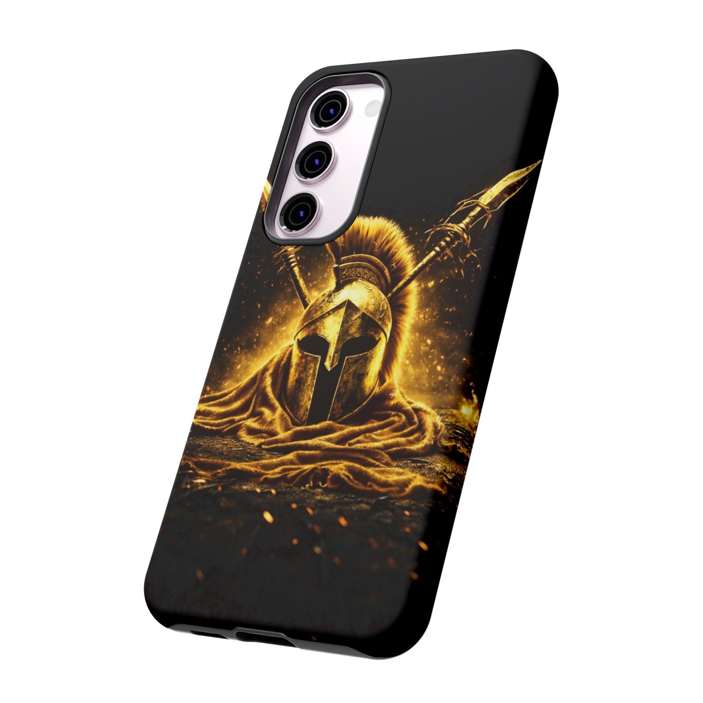 Spartan Helmet Gold Phone Case - Tough Warrior Armor Phone Cover