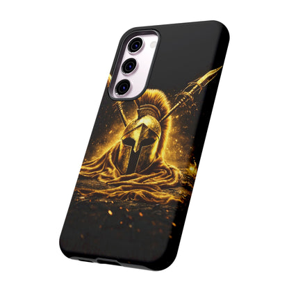 Spartan Helmet Gold Phone Case - Tough Warrior Armor Phone Cover