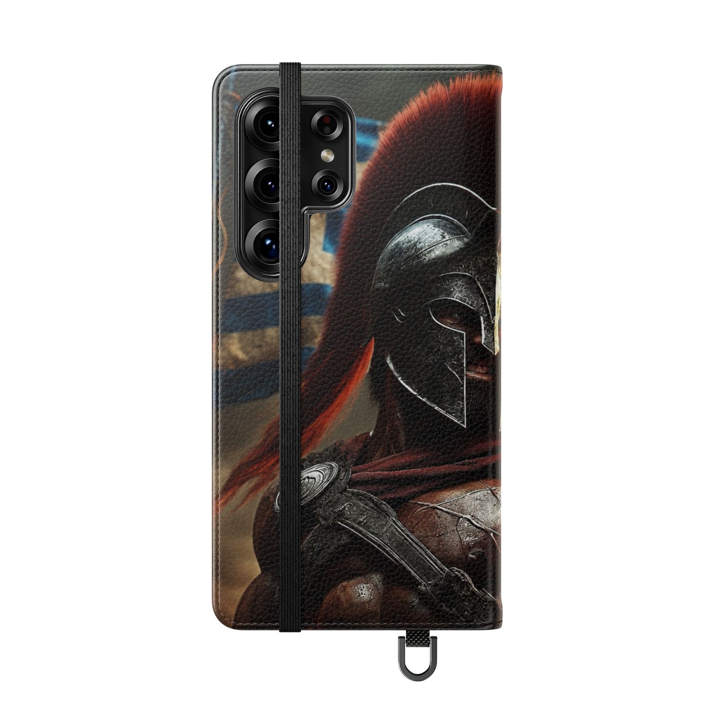 Spartan pride Flip Phone Case - Leather Wallet Flip Case with Greek Flag Design