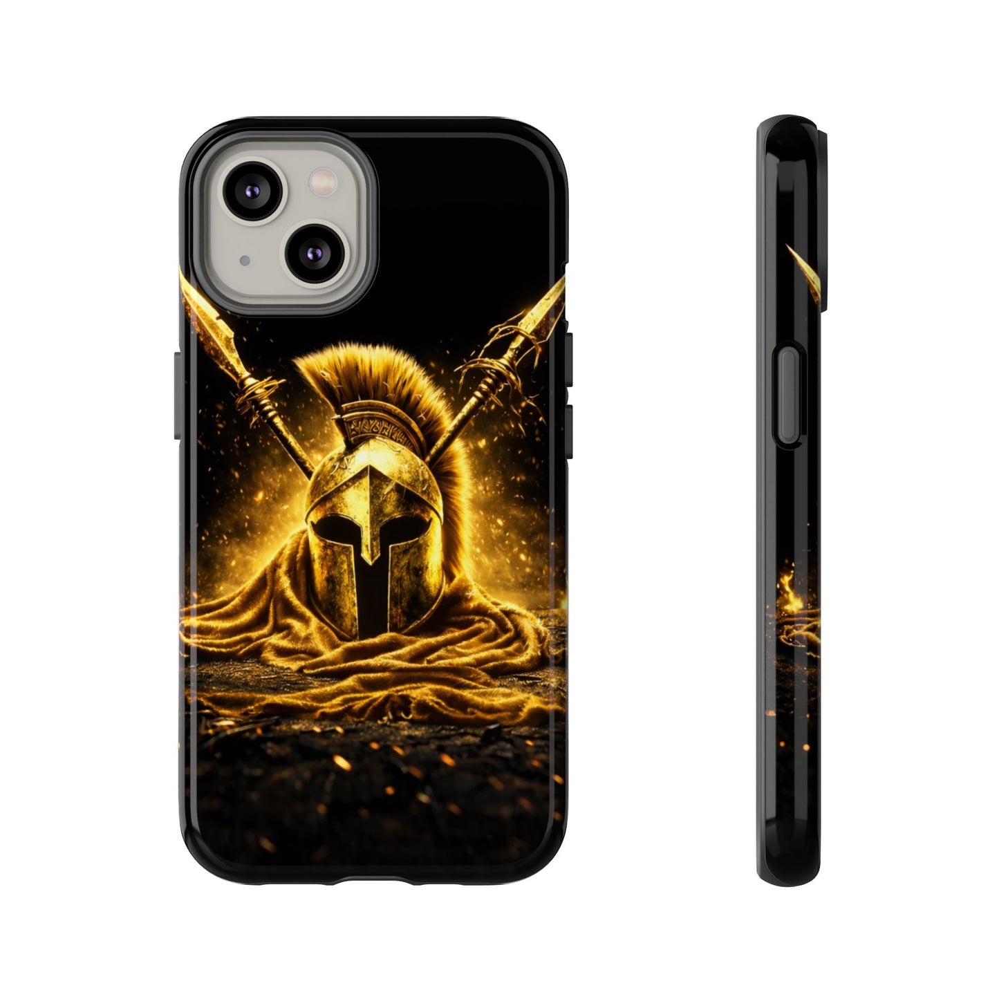 Spartan Helmet Gold Phone Case - Tough Warrior Armor Phone Cover