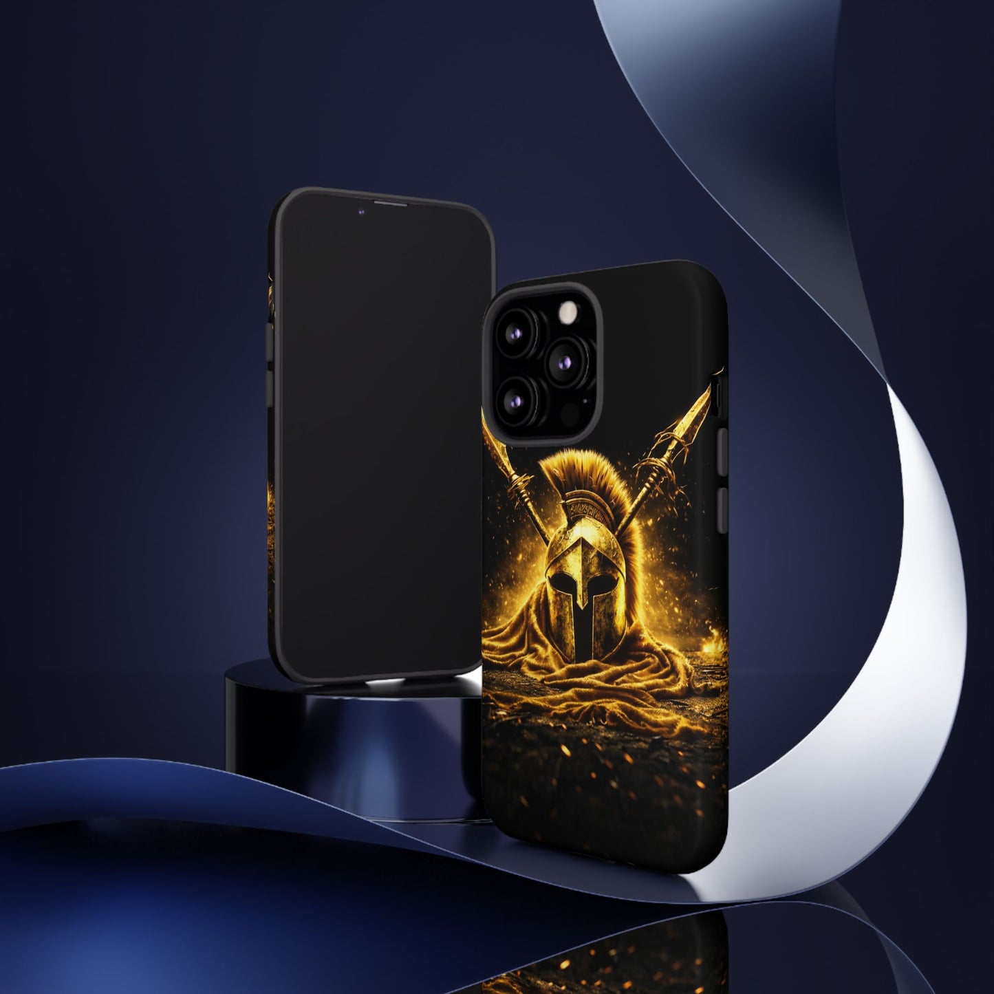 Spartan Helmet Gold Phone Case - Tough Warrior Armor Phone Cover