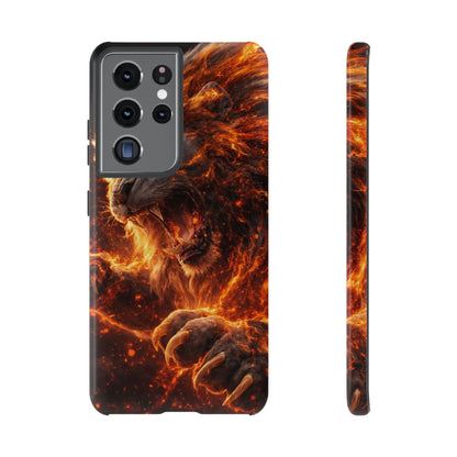 Fire Lion Phone Case — Fierce Flaming Lion Armor for Smartphones