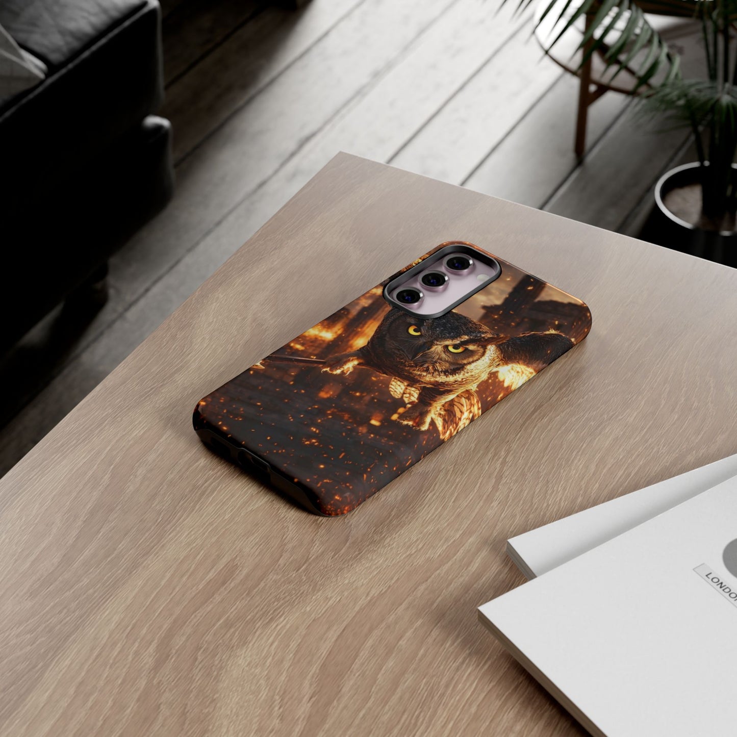 Owl in Flames Phone Case