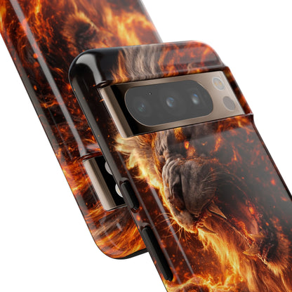 Fire Lion Phone Case — Fierce Flaming Lion Armor for Smartphones