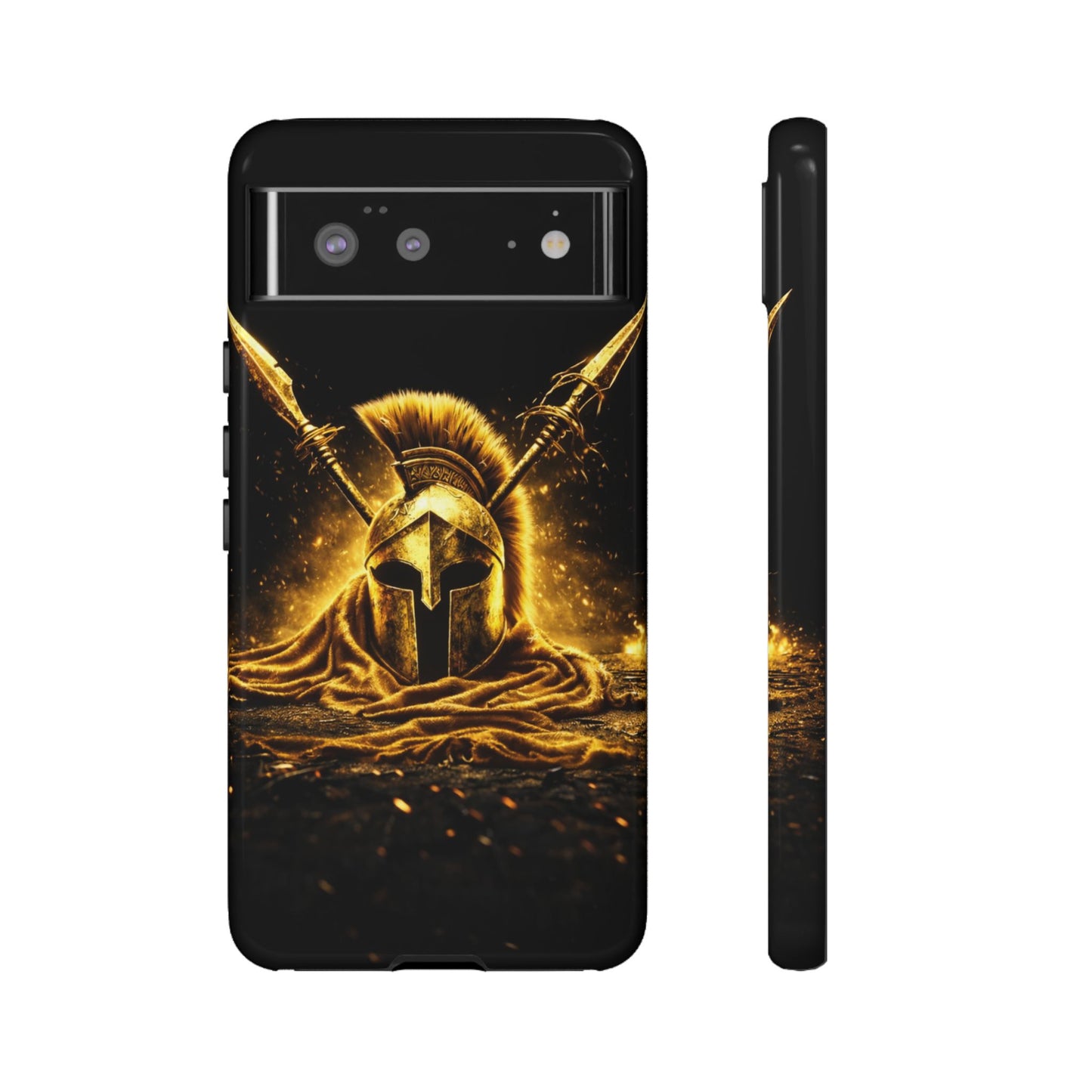 Spartan Helmet Gold Phone Case - Tough Warrior Armor Phone Cover