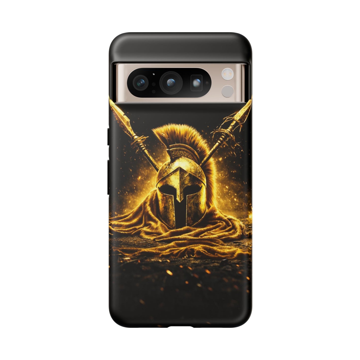 Spartan Helmet Gold Phone Case - Tough Warrior Armor Phone Cover