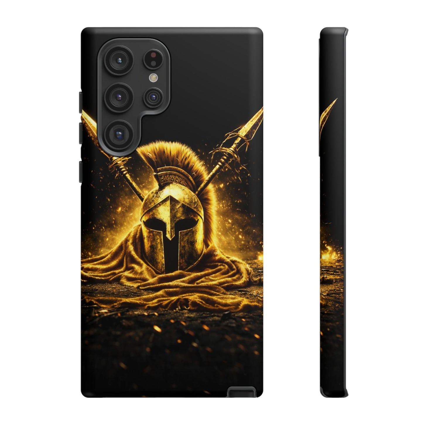 Spartan Helmet Gold Phone Case - Tough Warrior Armor Phone Cover