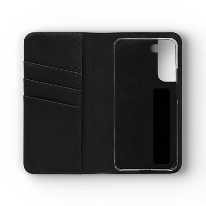 Spartan Warrior Flip Phone Case - Leather Wallet Folio with Red Cape Battle Design