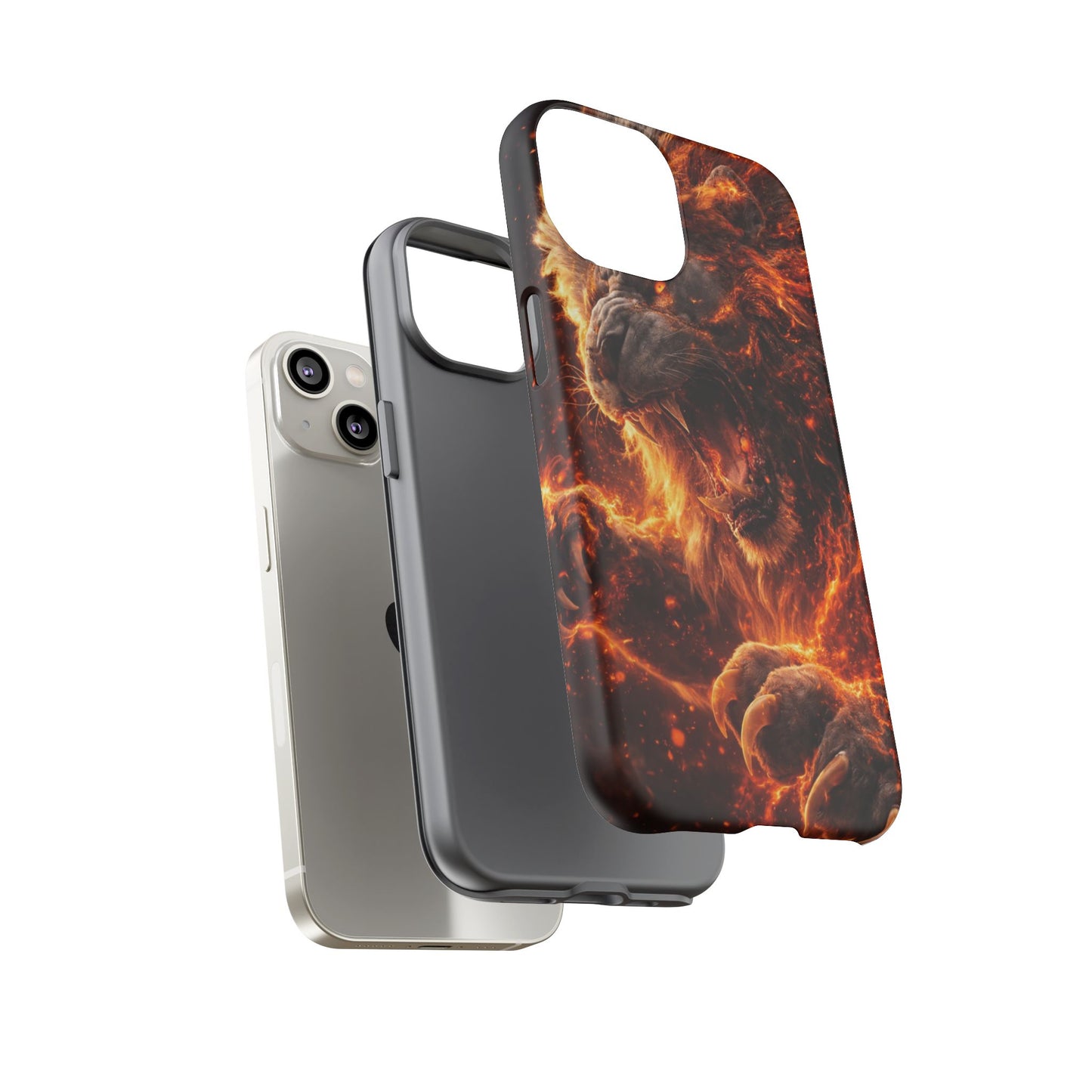 Fire Lion Phone Case — Fierce Flaming Lion Armor for Smartphones