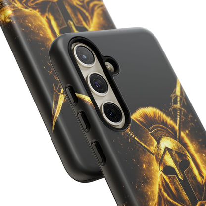 Spartan Helmet Gold Phone Case - Tough Warrior Armor Phone Cover