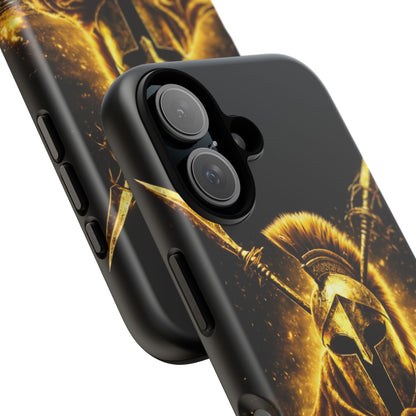 Spartan Helmet Gold Phone Case - Tough Warrior Armor Phone Cover