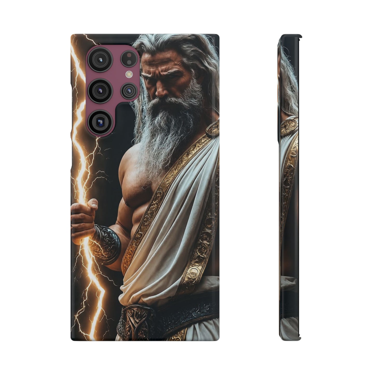 Zeus Lightning Phone Case — Mythic God Portrait Snap Case