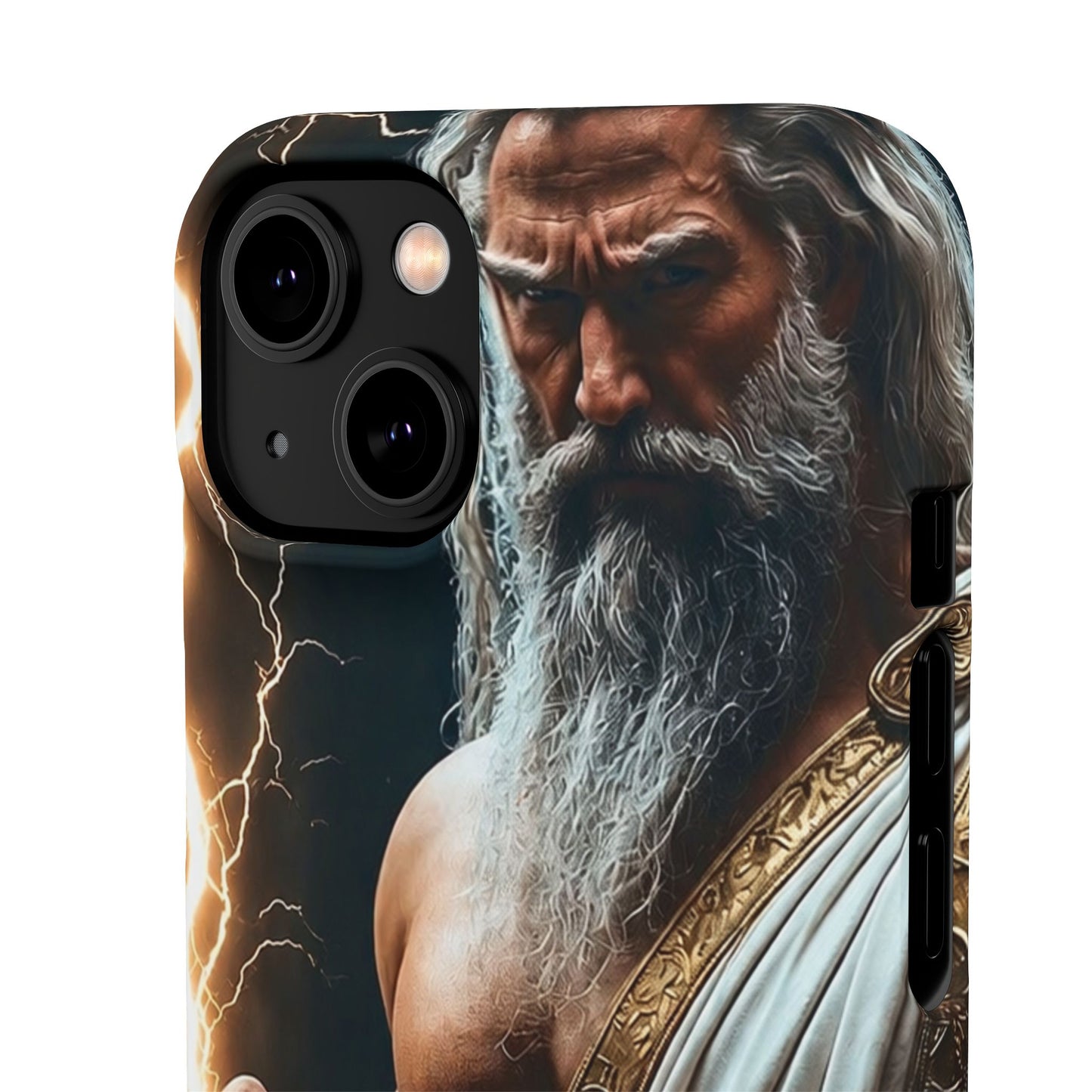 Zeus Lightning Phone Case — Mythic God Portrait Snap Case