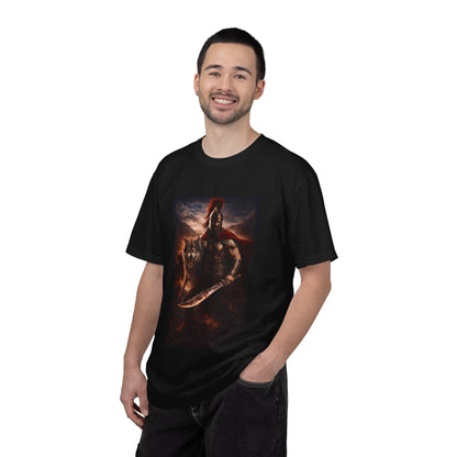 Spartan Warrior & Wolf Graphic T-Shirt