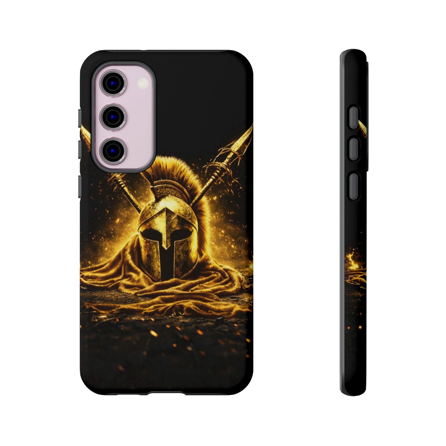 Spartan Helmet Gold Phone Case - Tough Warrior Armor Phone Cover