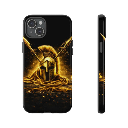 Spartan Helmet Gold Phone Case - Tough Warrior Armor Phone Cover