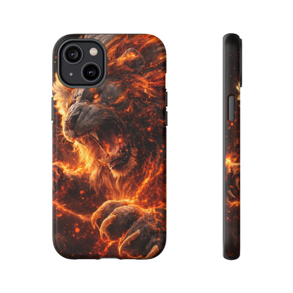 Fire Lion Phone Case — Fierce Flaming Lion Armor for Smartphones