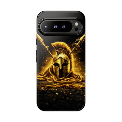 Spartan Helmet Gold Phone Case - Tough Warrior Armor Phone Cover