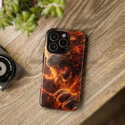 Fire Lion Phone Case — Fierce Flaming Lion Armor for Smartphones