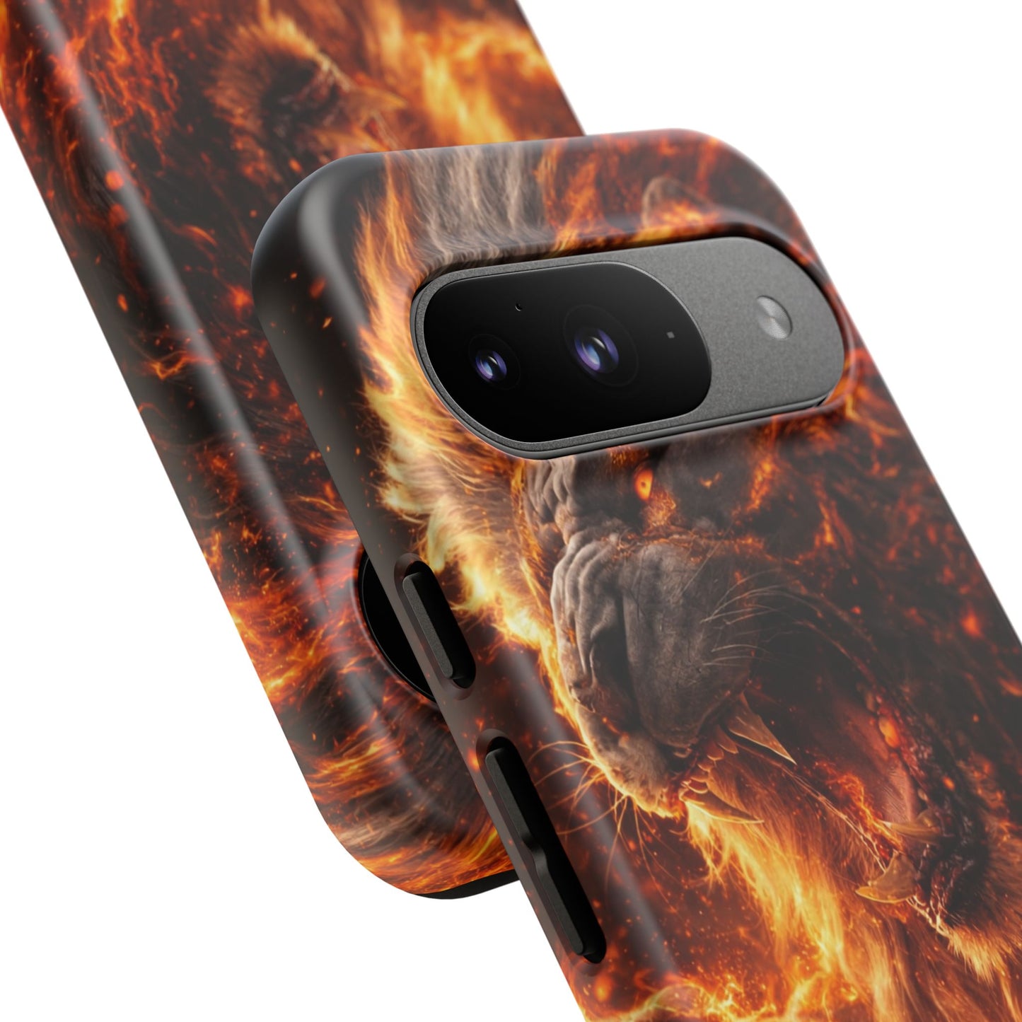 Fire Lion Phone Case — Fierce Flaming Lion Armor for Smartphones