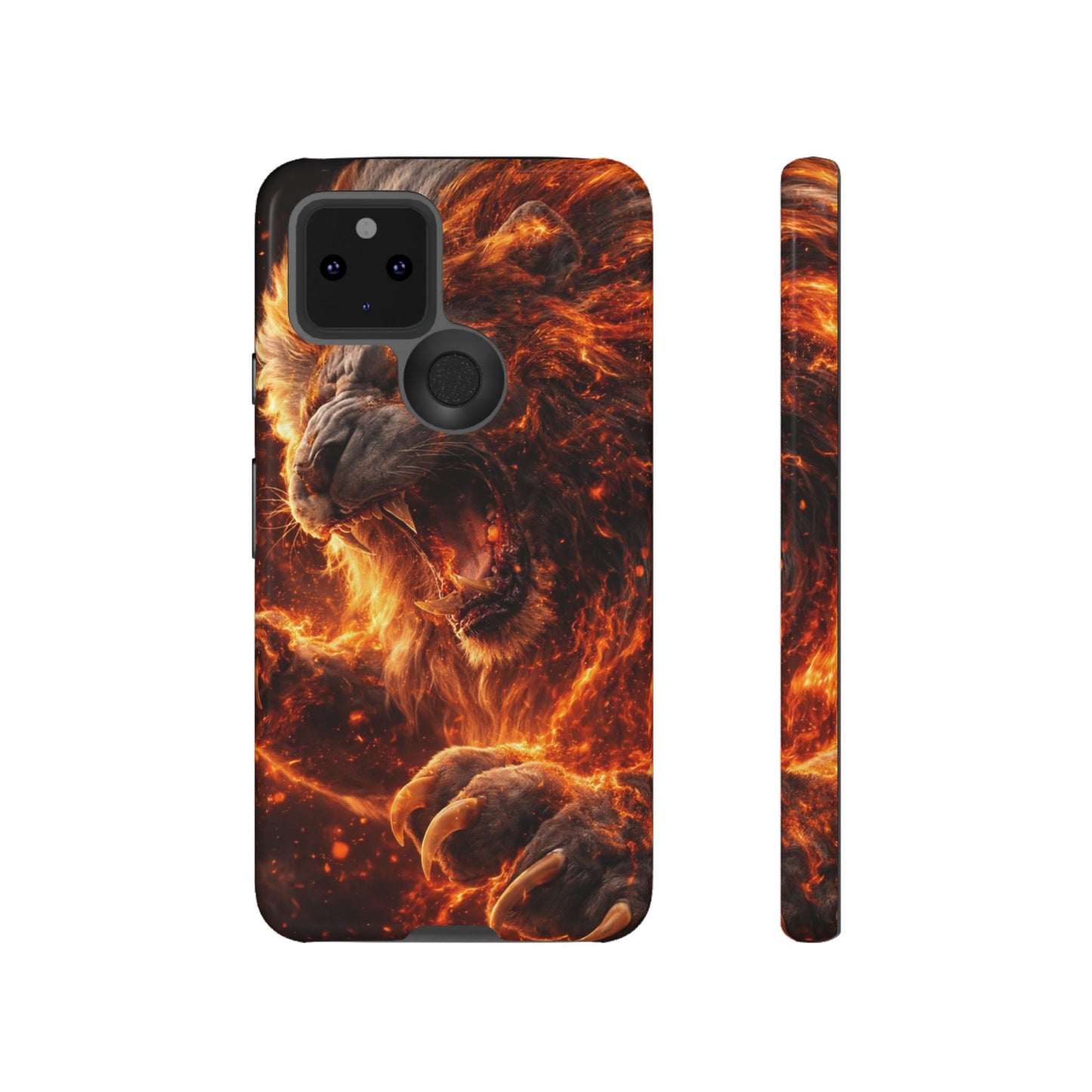 Fire Lion Phone Case — Fierce Flaming Lion Armor for Smartphones