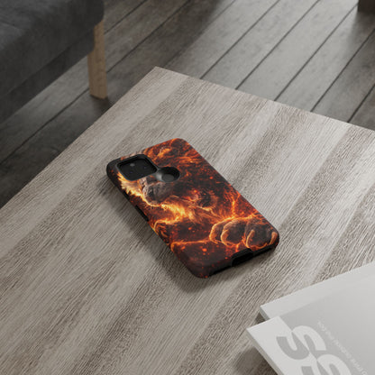 Fire Lion Phone Case — Fierce Flaming Lion Armor for Smartphones