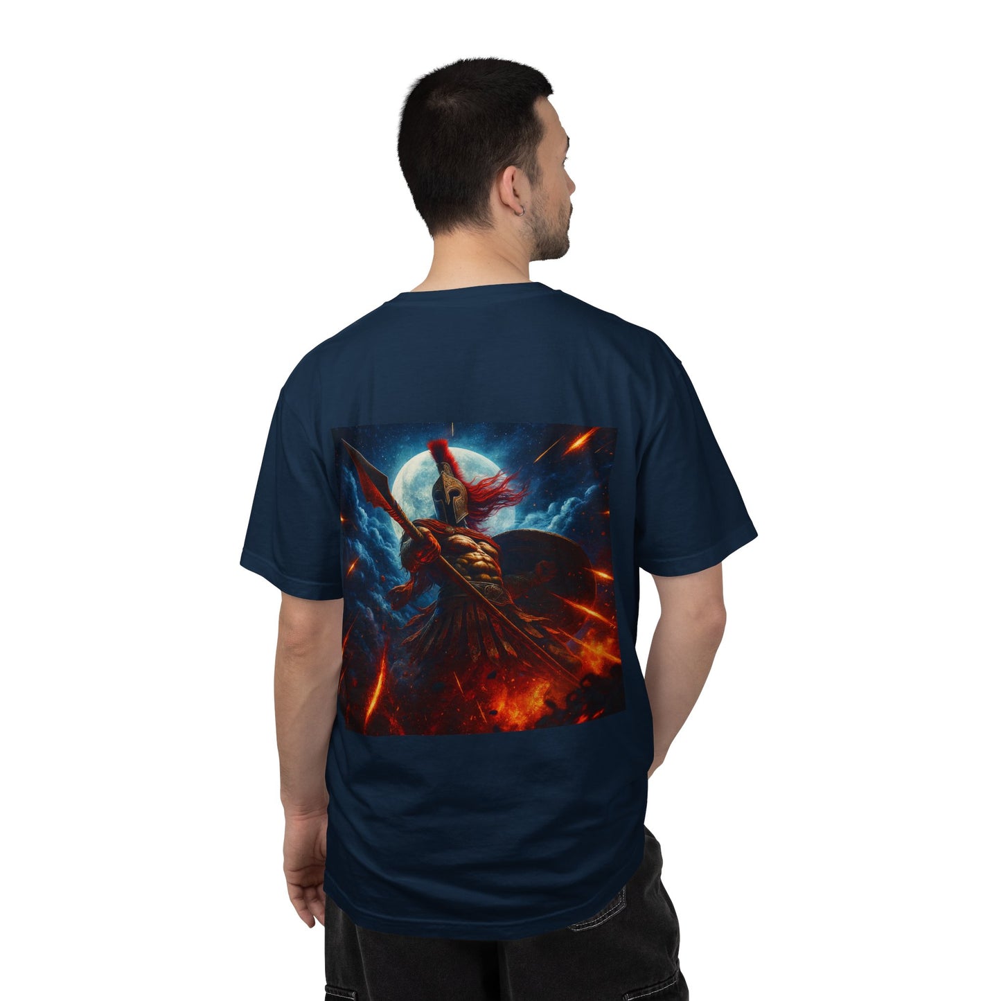 Spartan Stance T-shirt — Fire & Night Sky Graphic Tee
