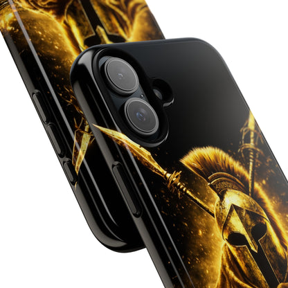 Spartan Helmet Gold Phone Case - Tough Warrior Armor Phone Cover