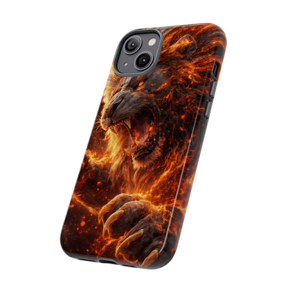 Fire Lion Phone Case — Fierce Flaming Lion Armor for Smartphones