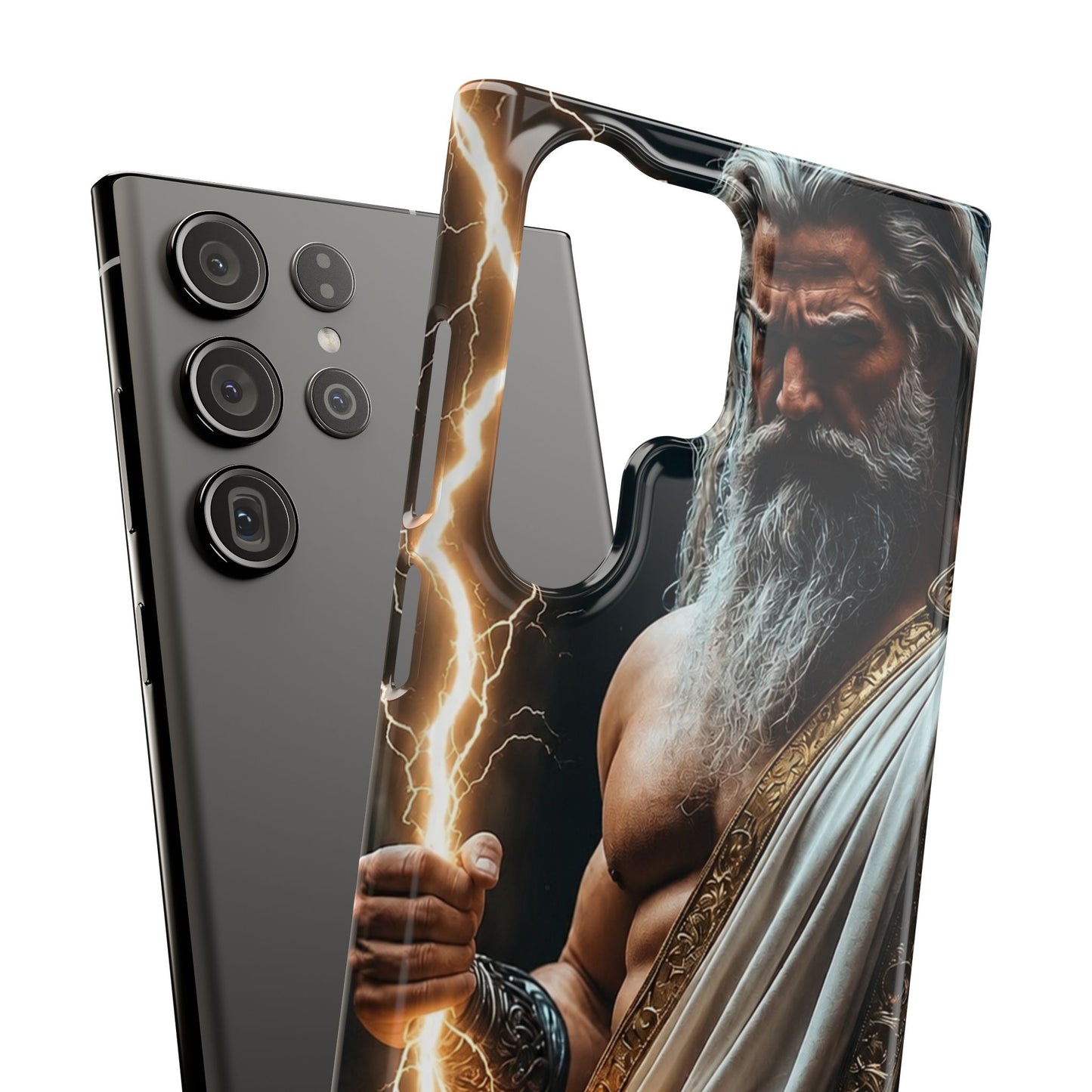 Zeus Lightning Phone Case — Mythic God Portrait Snap Case