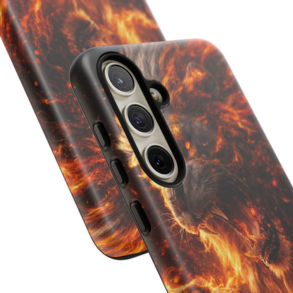 Fire Lion Phone Case — Fierce Flaming Lion Armor for Smartphones