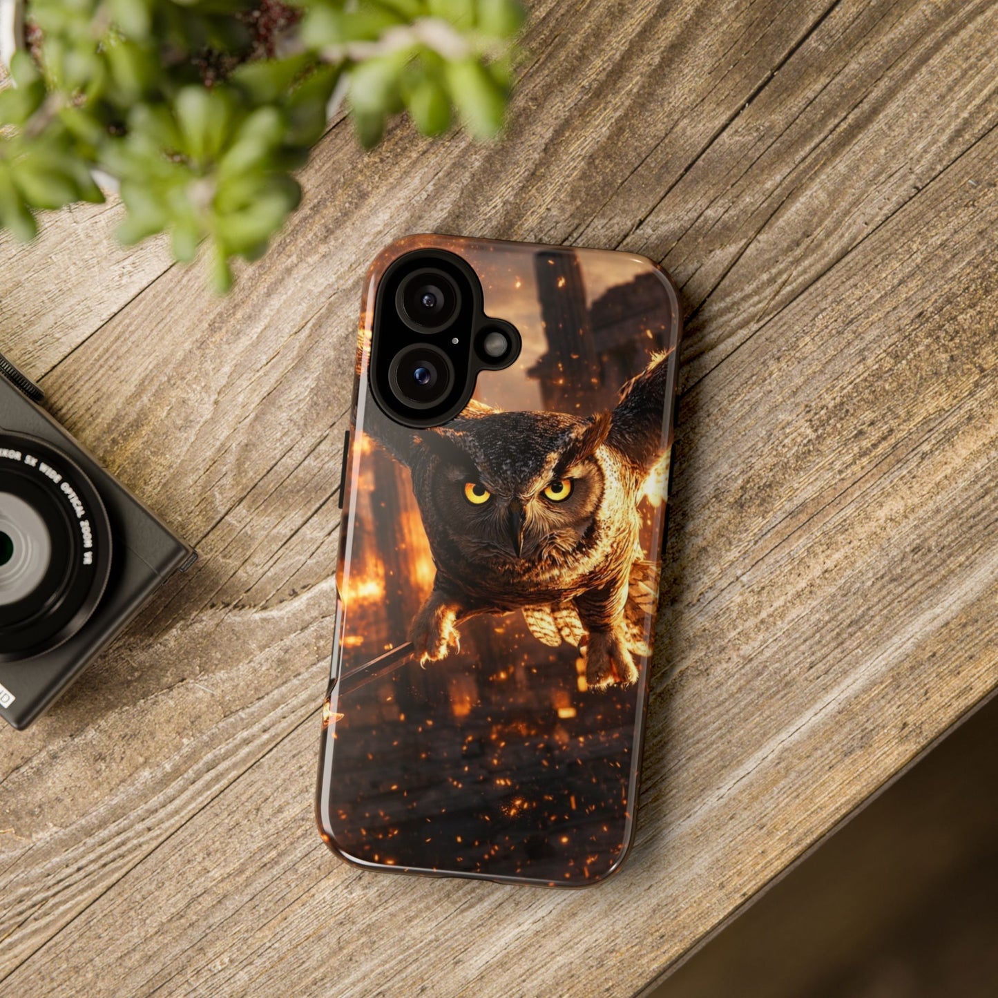 Owl in Flames Phone Case