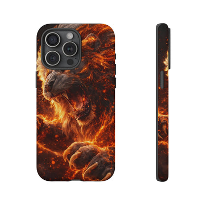 Fire Lion Phone Case — Fierce Flaming Lion Armor for Smartphones