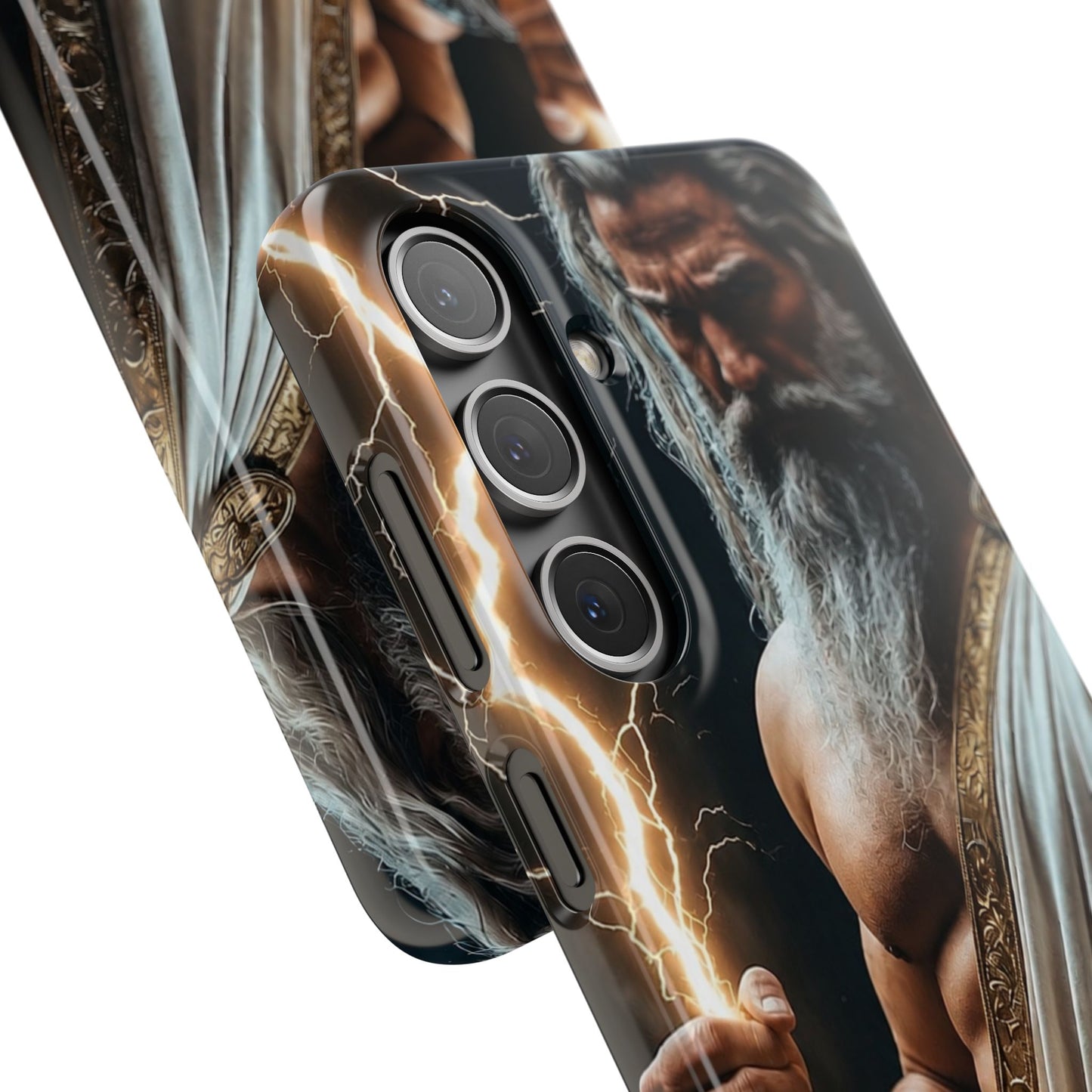 Zeus Lightning Phone Case — Mythic God Portrait Snap Case