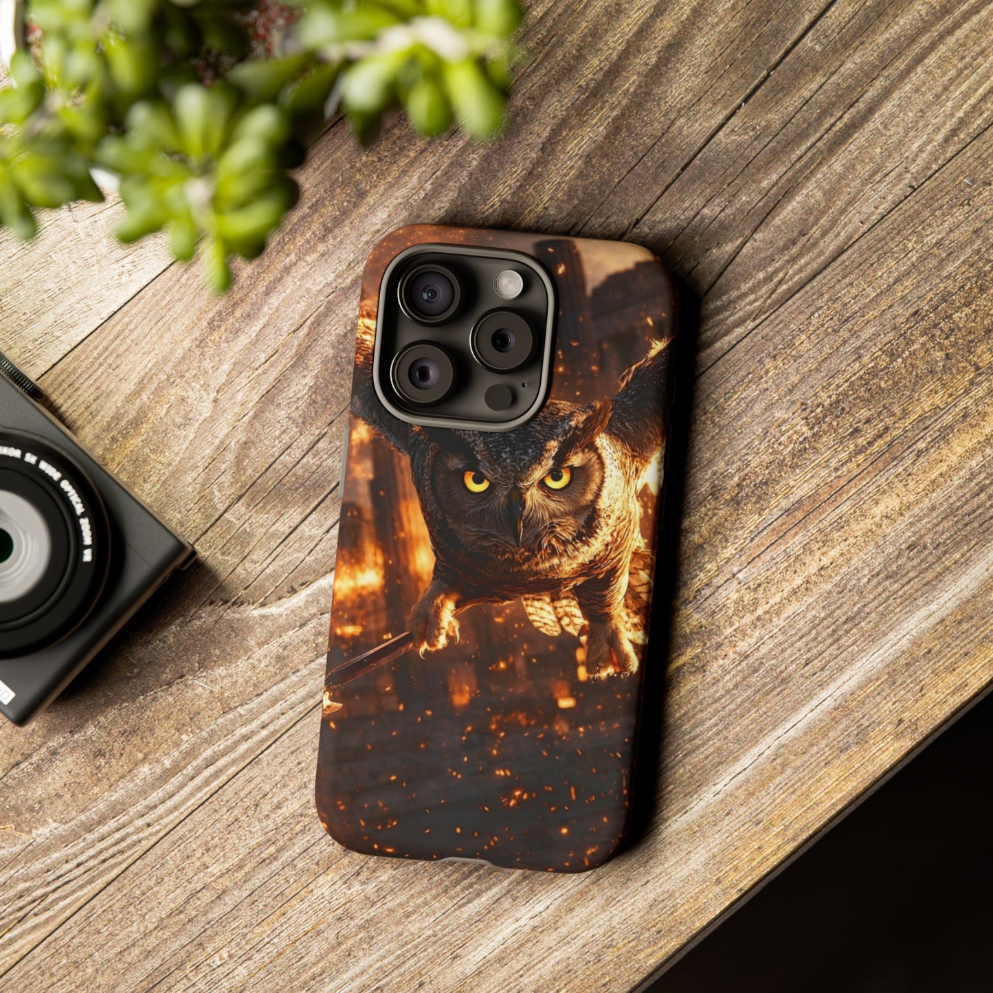 Owl in Flames Phone Case
