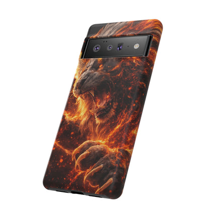 Fire Lion Phone Case — Fierce Flaming Lion Armor for Smartphones